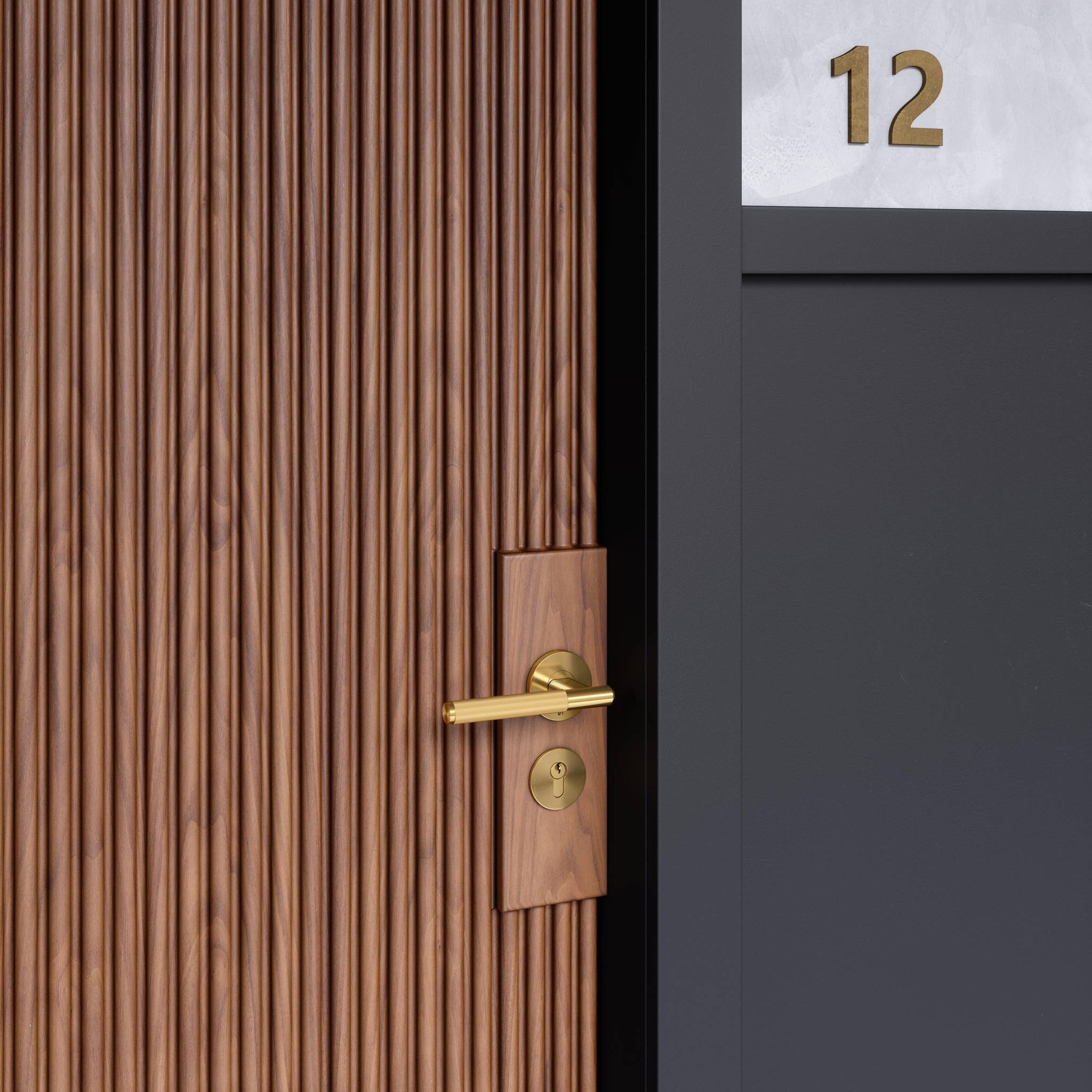 DOOR HANDLE SET / LINEAR / SPRUNG