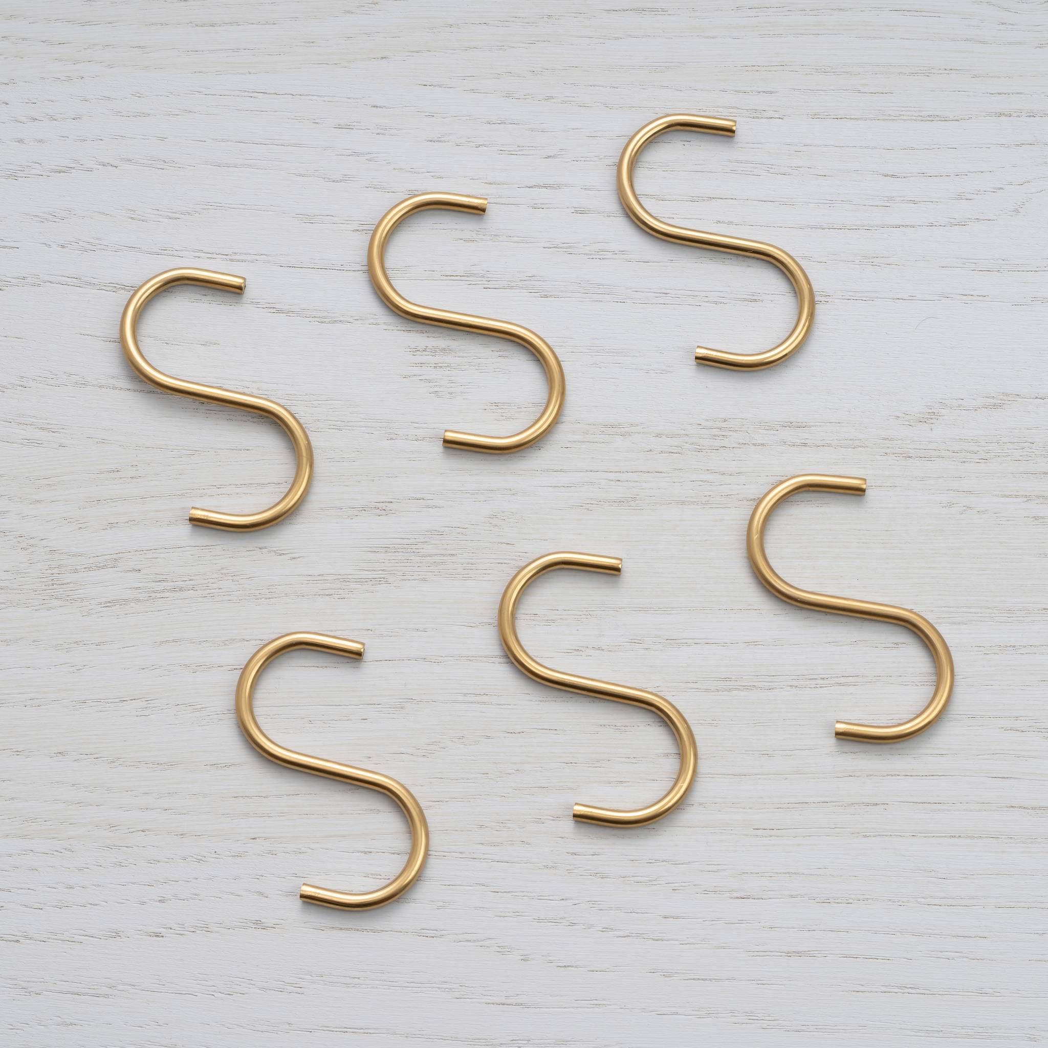HANGER SHELF / S HOOK / BRASS / SET OF 6