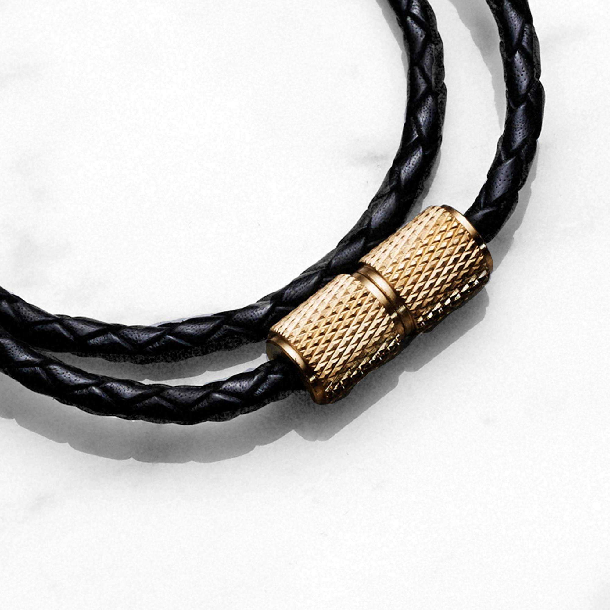 DOUBLE BRACELET / BLACK / BRASS