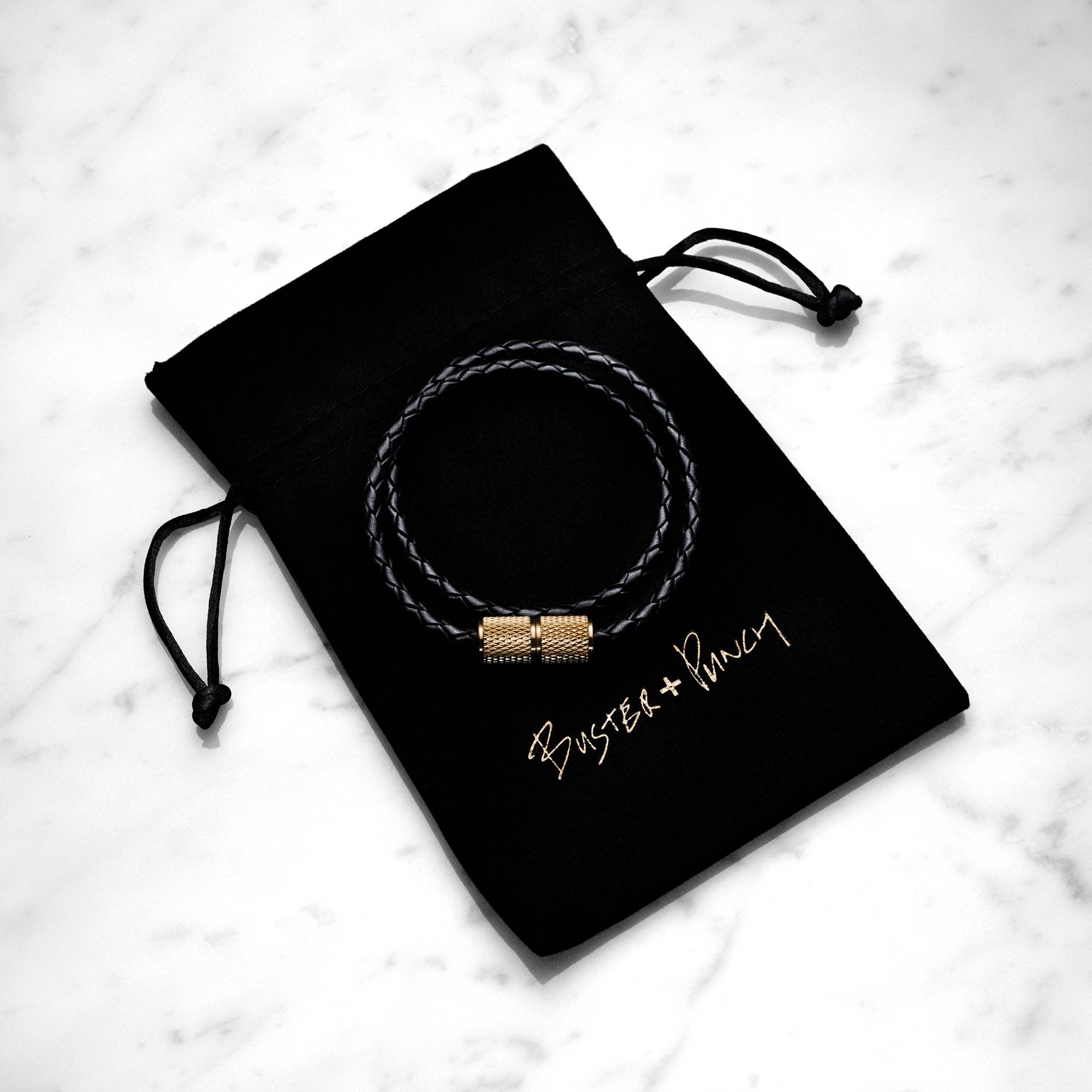DOUBLE BRACELET / BLACK / BRASS