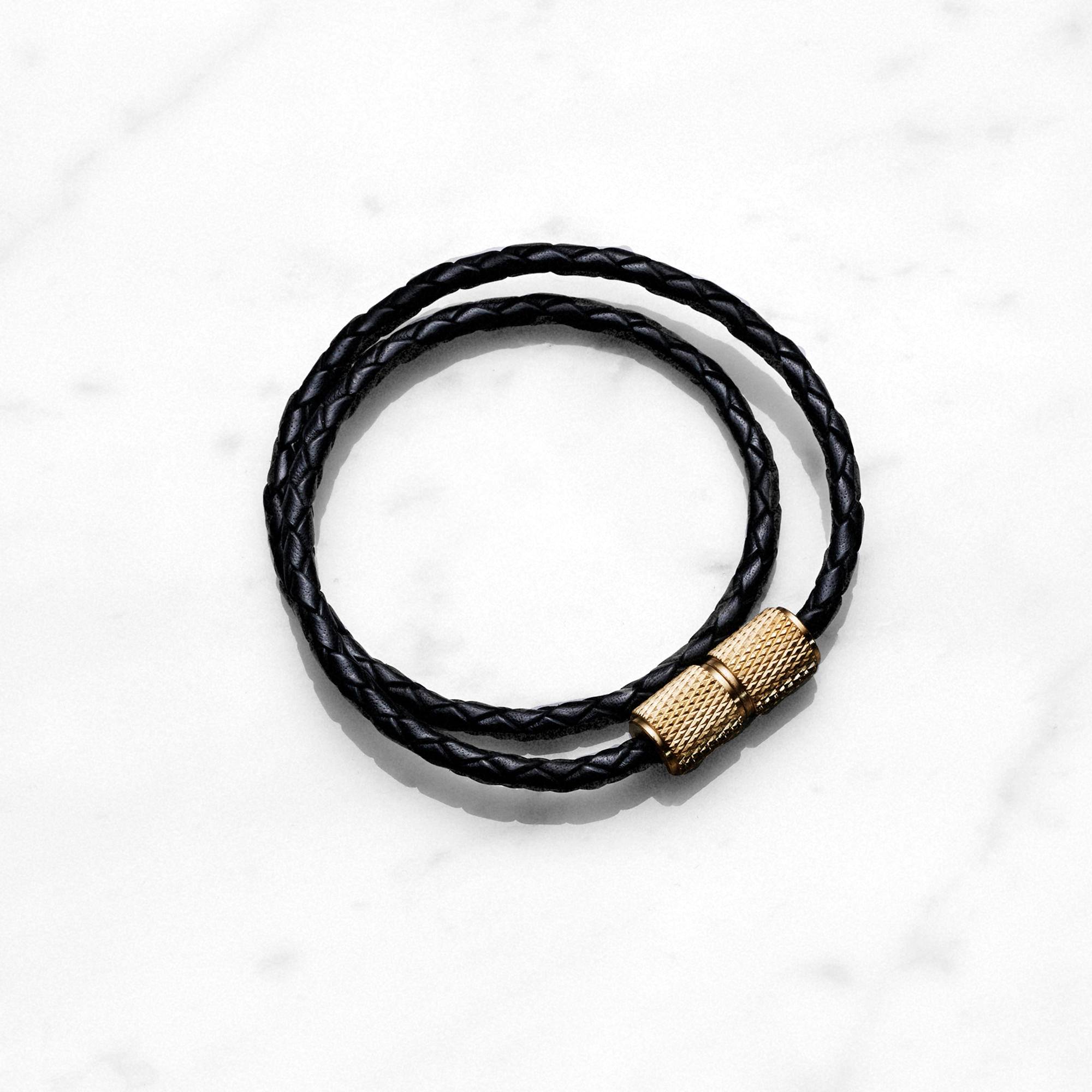 DOUBLE BRACELET / BLACK / BRASS