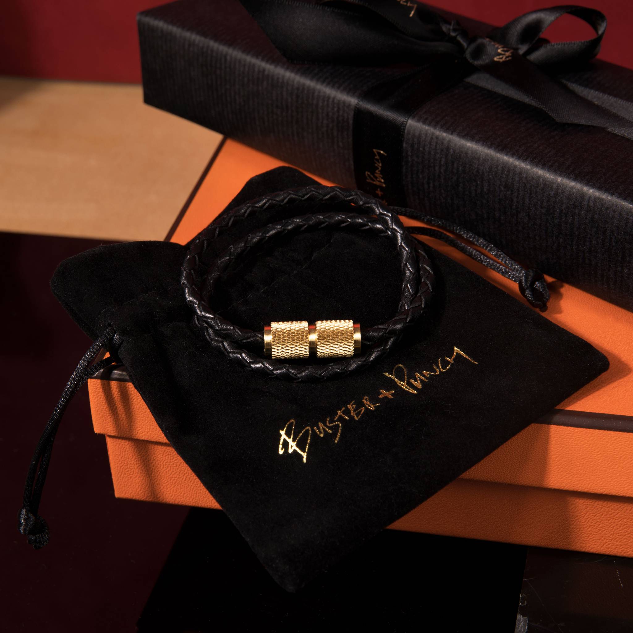 DOUBLE BRACELET / BLACK / BRASS