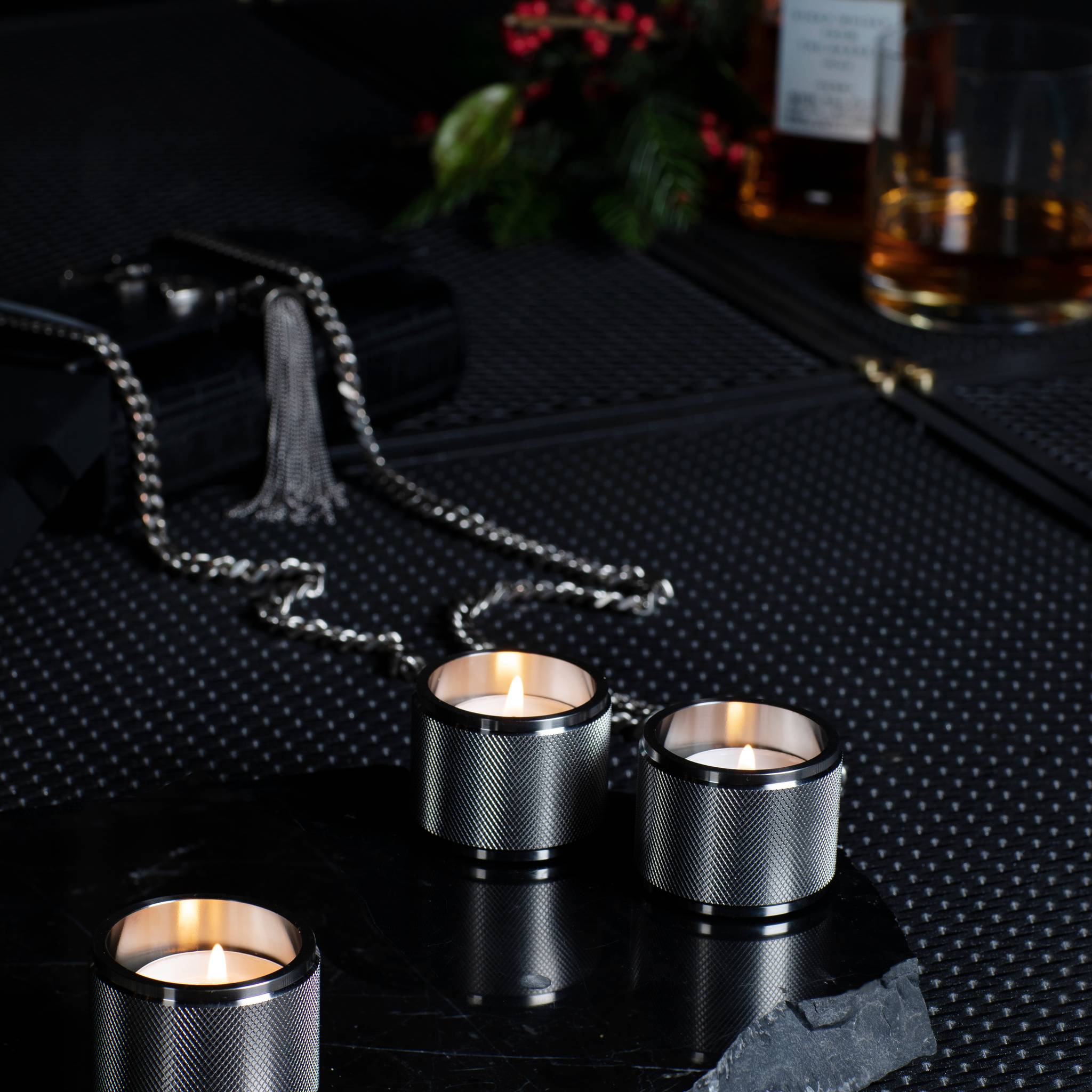 TEALIGHT CANDLE HOLDER / CROSS / SET OF 3