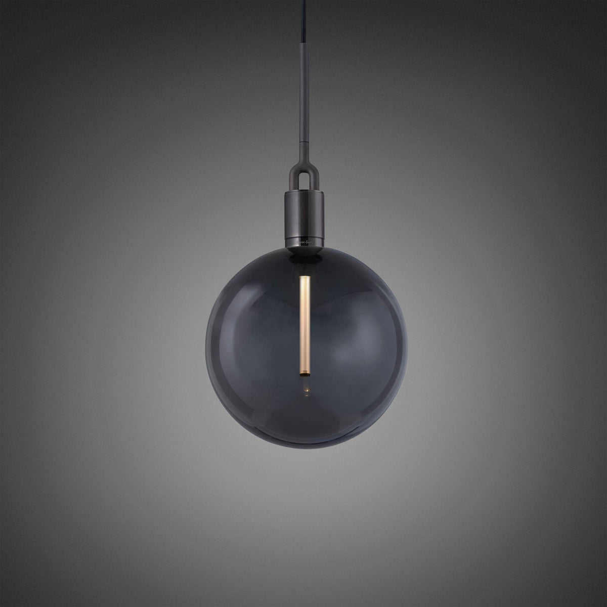 FORKED PENDANT LINEAR GLOBE SMOKED LARGE