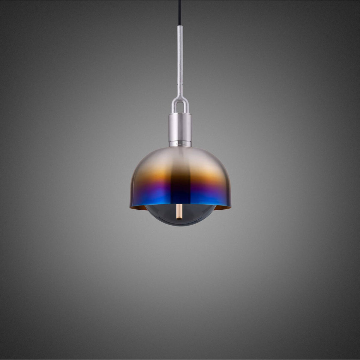 FORKED PENDANT LINEAR SHADE GLOBE SMOKED MEDIUM