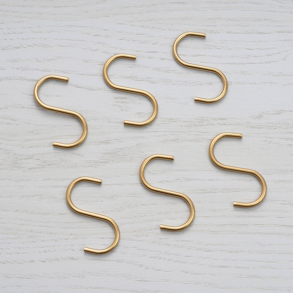 HANGER SHELF S HOOK BRASS SET 6